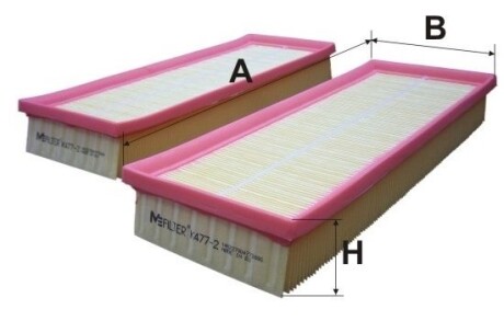 Фильтр воздушный MB C (203), E (211, 212), S (220, 221) 98- (2шт.) (выр-во) M-FILTER K477-2