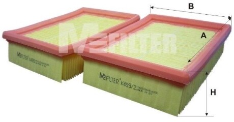 Фільтр повітря SEAT CORDOBA II 99-02, VW CADDY II 95-04 (2шт.) M-FILTER K499-2