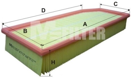 Фільтр повітряний MB M-FILTER K717