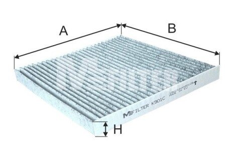 Фільтр салону Toyota Avensis/Corolla 00- (вугільний) M-FILTER K 901C