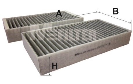 Фільтр салону MB GL, ML 06- вугільний (2шт.) M-FILTER K9110C-2 (фото 1)