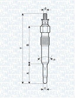 Свеча накаливания MAGNETI MARELLI 062503901304