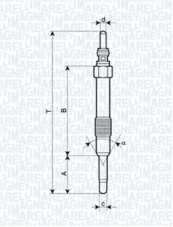 Свеча накаливания MAGNETI MARELLI 062900014304