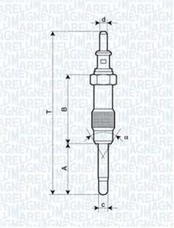 Свеча накаливания MAGNETI MARELLI 062900046304 (фото 1)