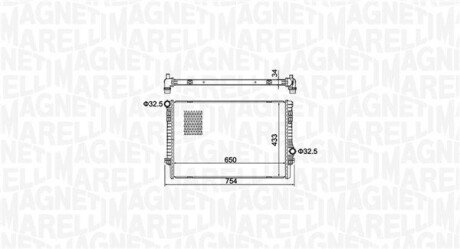 Радиатор системы охлаждения MAGNETI MARELLI 350213156200