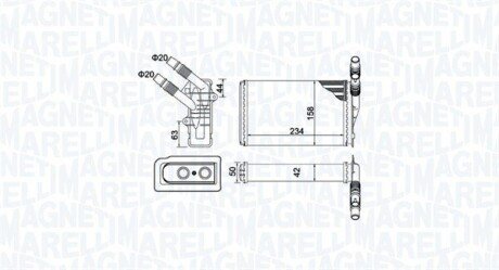 Радиатор нагревателя MAGNETI MARELLI 350218433000