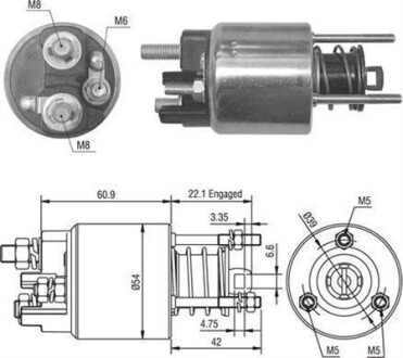 Тягове реле, стартер (кор.код. AME0016) MAGNETI MARELLI 940113050016