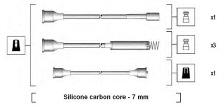 Комплект дротів запалювання (кор.код. MSK677) MAGNETI MARELLI 941125250677