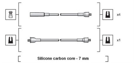 Комплект дротів запалювання (кор.код. MSK1232) MAGNETI MARELLI 941318111232