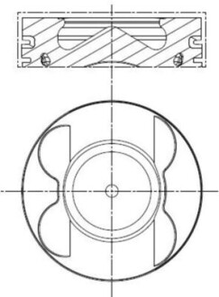 Поршень з кільцями MB 83,51 OM 642 цил. 1-3 (Mahle) MAHLE / KNECHT 001 PI 00106 002