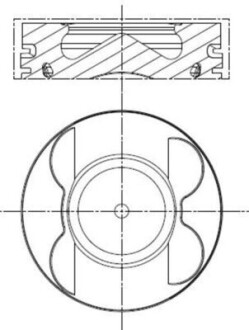 Поршень з кільцями MB 83,01 OM 642 цил. 4-6 (Mahle) MAHLE / KNECHT 001 PI 00107 000