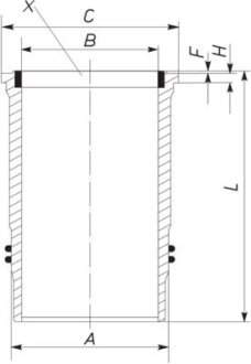 Гільза циліндра MAHLE / KNECHT 213 LW 00100 001 (фото 1)