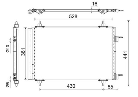 Радиатор кондиционера MAHLE / KNECHT AC 554 000S