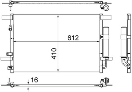 Радиатор кондиционера MAHLE / KNECHT AC 557 000S