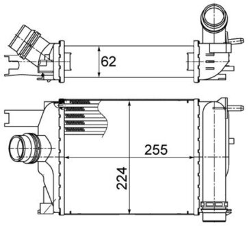 Радіатор інтеркулера MAHLE / KNECHT CI 497 000S