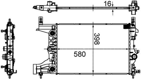 Радіатор системи охолодження MAHLE / KNECHT CR 2122 000S