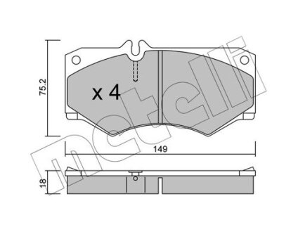 Комплект тормозных колодок (дисковых).) Metelli 22-0014-0