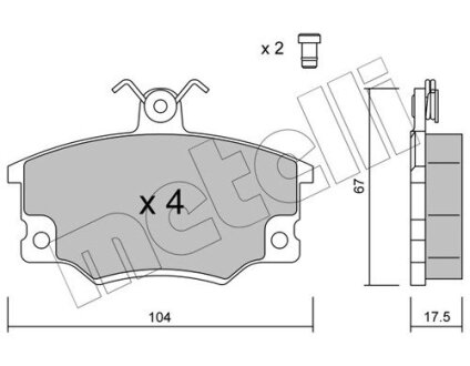 Комплект тормозных колодок (дисковых).) Metelli 22-0030-1