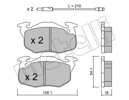 Комплект тормозных колодок (дисковых).) Metelli 22-0037-0