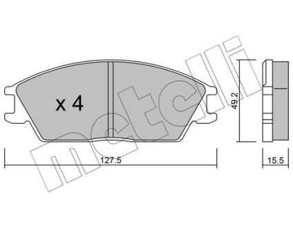 Комплект тормозных колодок (дисковых).) Metelli 22-0081-0