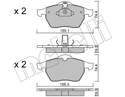 Комплект тормозных колодок (дисковых).) Metelli 22-0118-0