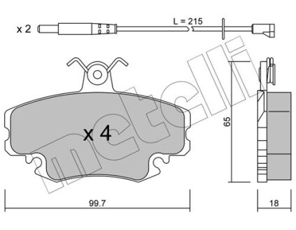 Комплект гальмівних колодок (дискових) Metelli 22-0120-0K