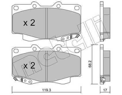 Комплект тормозных колодок (дисковых).) Metelli 22-0129-1