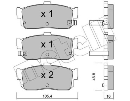 Комплект тормозных колодок (дисковых).) Metelli 22-0193-1