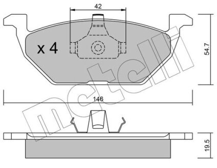 Комплект тормозных колодок (дисковых).) Metelli 22-0211-0