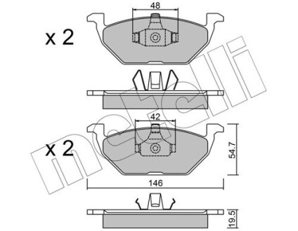 Комплект тормозных колодок (дисковых).) Metelli 22-0211-1