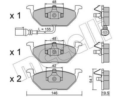 Комплект гальмівних колодок (дискових) Metelli 22-0211-2