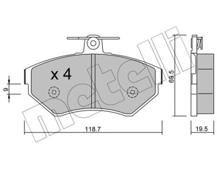 Комплект гальмівних колодок (дискових) Metelli 22-0215-0