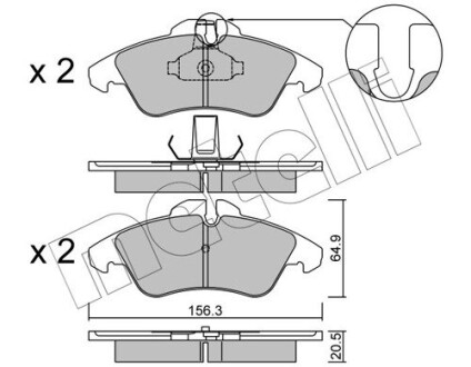 Комплект тормозных колодок (дисковых).) Metelli 22-0256-1