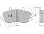 Комплект гальмівних колодок (дискових) Metelli 22-0264-0 (фото 1)