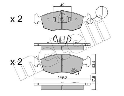 Комплект тормозных колодок (дисковых).) Metelli 22-0274-5