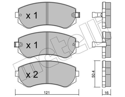 Комплект тормозных колодок (дисковых).) Metelli 22-0304-0