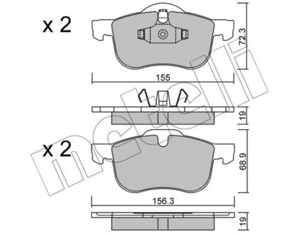 Комплект тормозных колодок (дисковых).) Metelli 22-0309-0