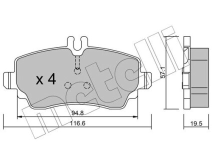 Комплект тормозных колодок (дисковых).) Metelli 22-0310-1 (фото 1)