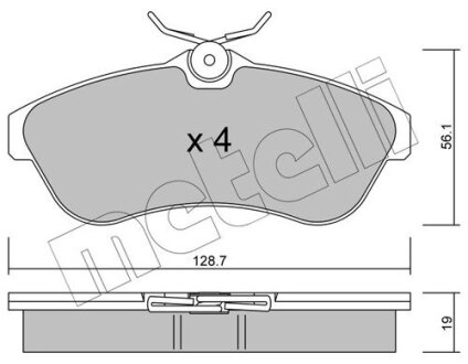 Комплект тормозных колодок (дисковых).) Metelli 22-0329-0