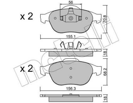 Комплект тормозных колодок (дисковых).) Metelli 22-0336-1 (фото 1)