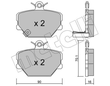 Комплект тормозных колодок (дисковых).) Metelli 22-0341-0