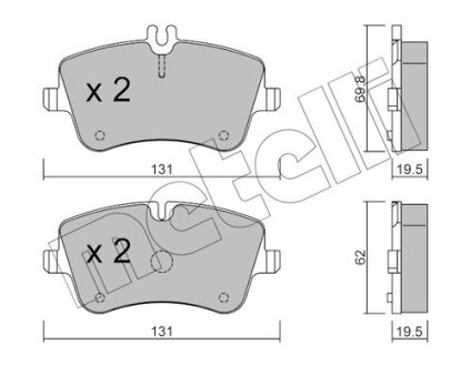 Комплект тормозных колодок (дисковых).) Metelli 22-0342-0