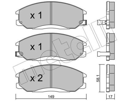 Комплект тормозных колодок (дисковых).) Metelli 22-0364-0