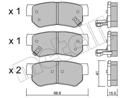 Комплект гальмівних колодок (дискових) Metelli 22-0365-0