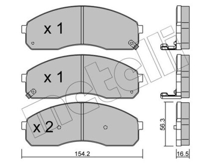 Комплект тормозных колодок (дисковых).) Metelli 22-0374-0