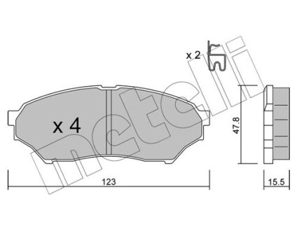 Комплект гальмівних колодок (дискових) Metelli 22-0397-0