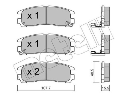 Комплект тормозных колодок (дисковых).) Metelli 22-0398-0