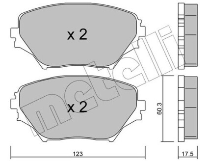 Комплект гальмівних колодок (дискових) Metelli 22-0430-0