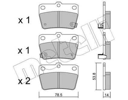 Комплект тормозных колодок (дисковых).) Metelli 22-0431-0