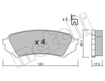 Комплект тормозных колодок (дисковых).) Metelli 22-0453-0